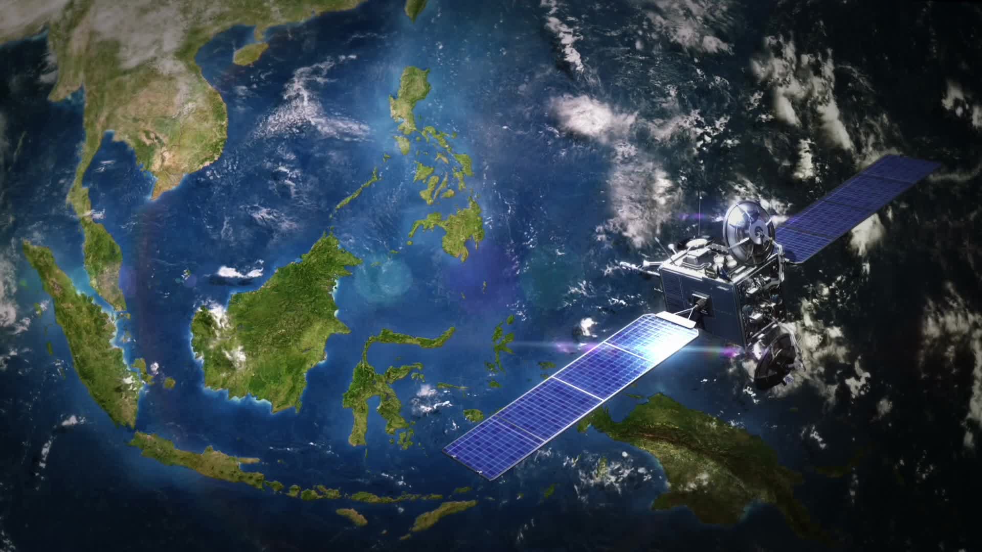 A satellite above the planet